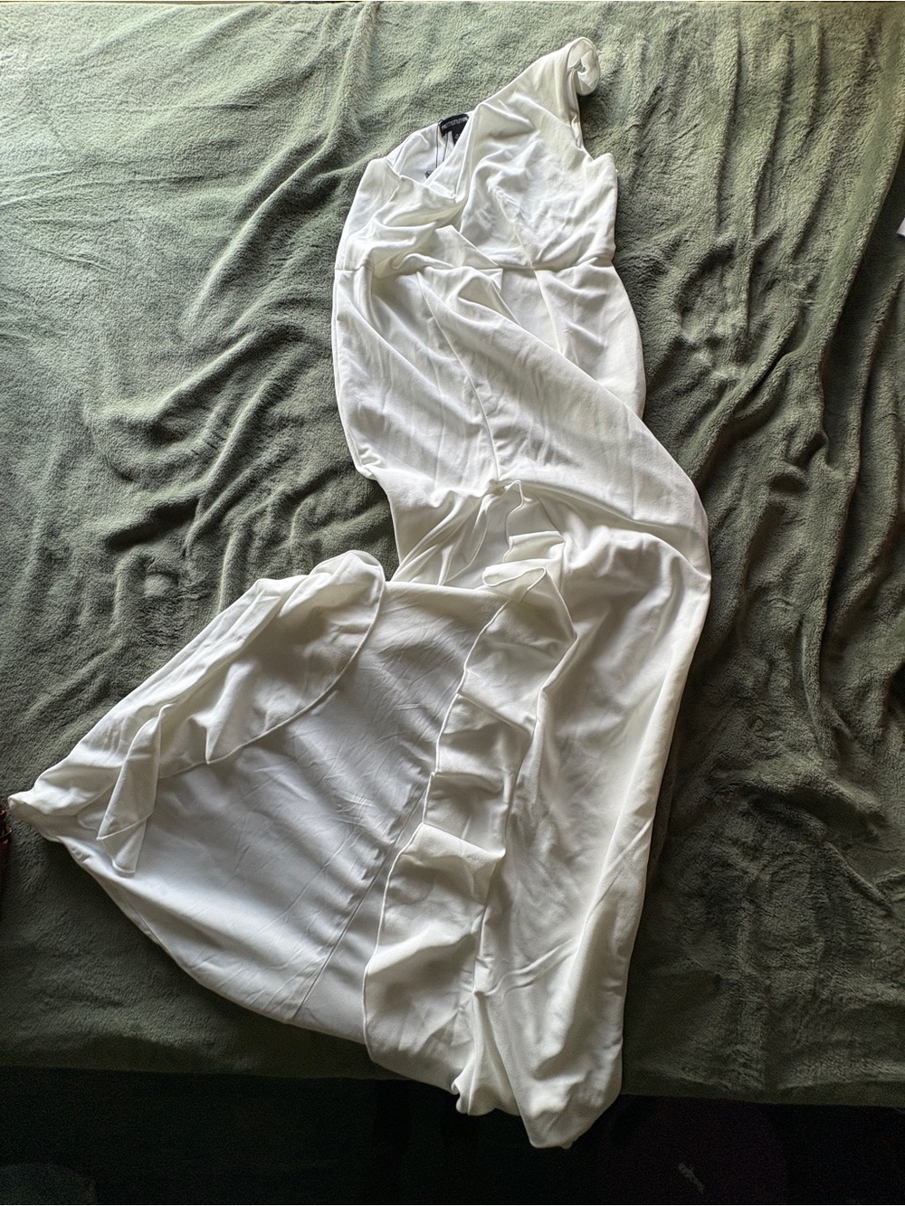 PrettyLittleThing White Dress with Leg Slit